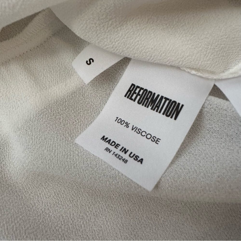 REFORMATION Victoria Dress in Ivory Small - Picture 7 of 8